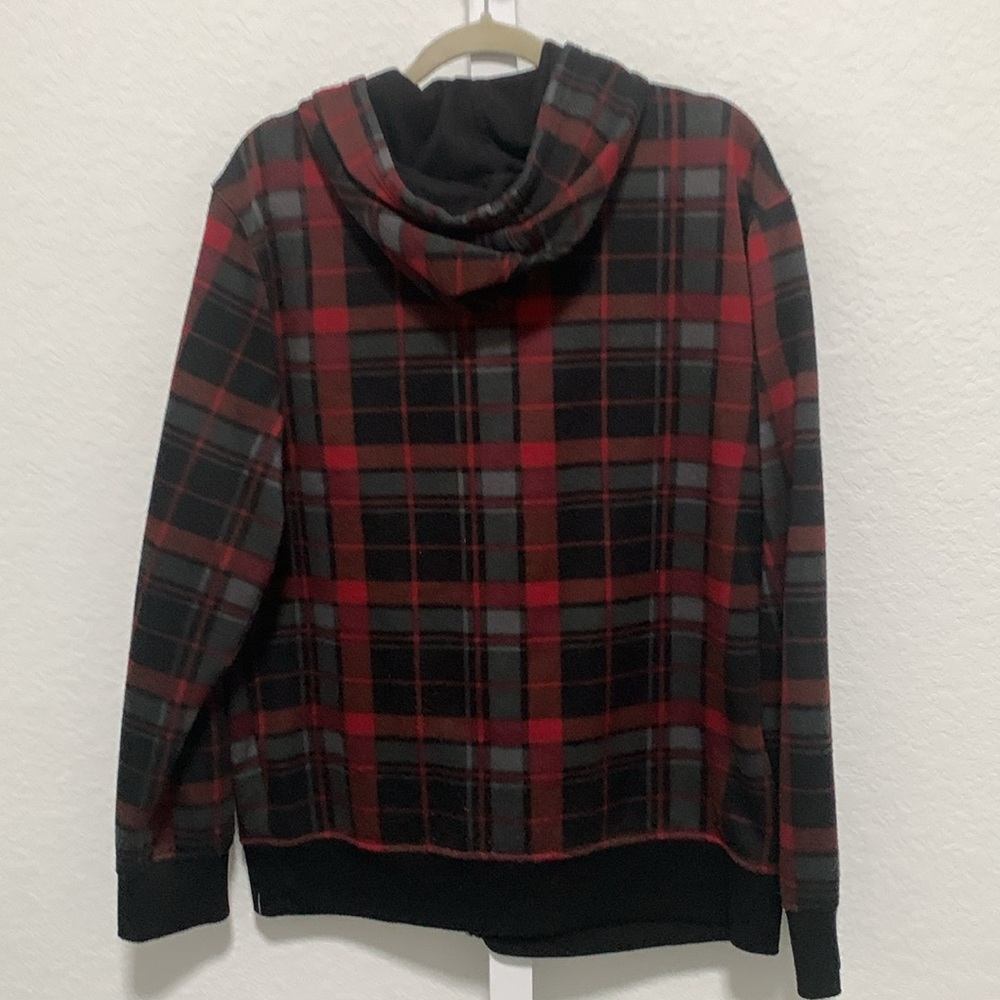 Y2K Tony Hawk Red Plaid Zip Up Hoodie - Picture 5 of 7